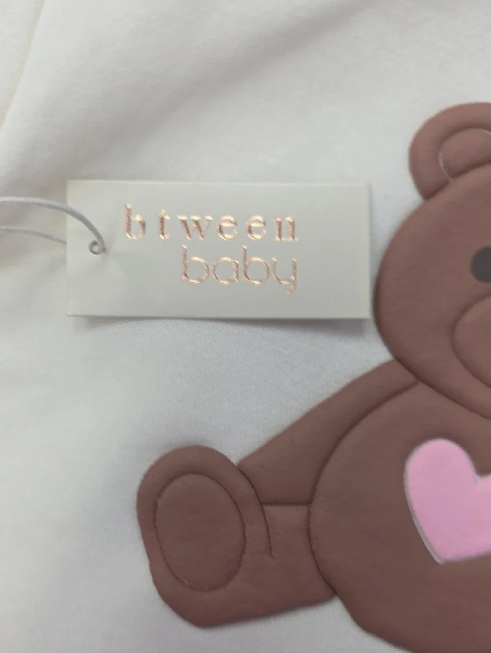btween Cream Hoodie and Jogger Set with Pink Heart Motifs - Picture 6 of 9